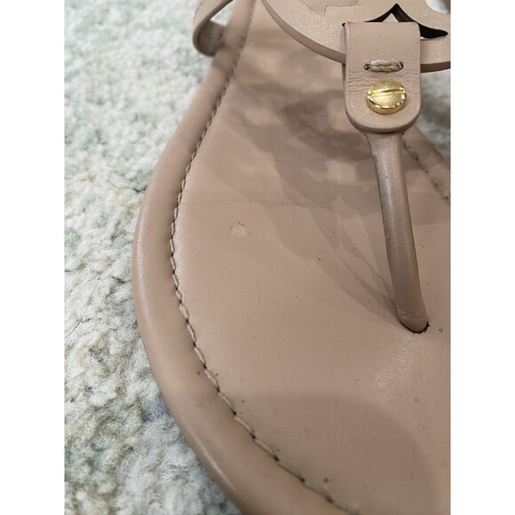 Tory Burch Sandal Size 10M Sandals Thong Flat Miller Tan Patent Leather Brazil - Picture 2 of 11